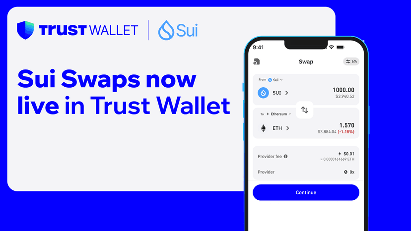 Trust Wallet Now Supports SUI Swaps — Same-Chain and Cross-Chain!