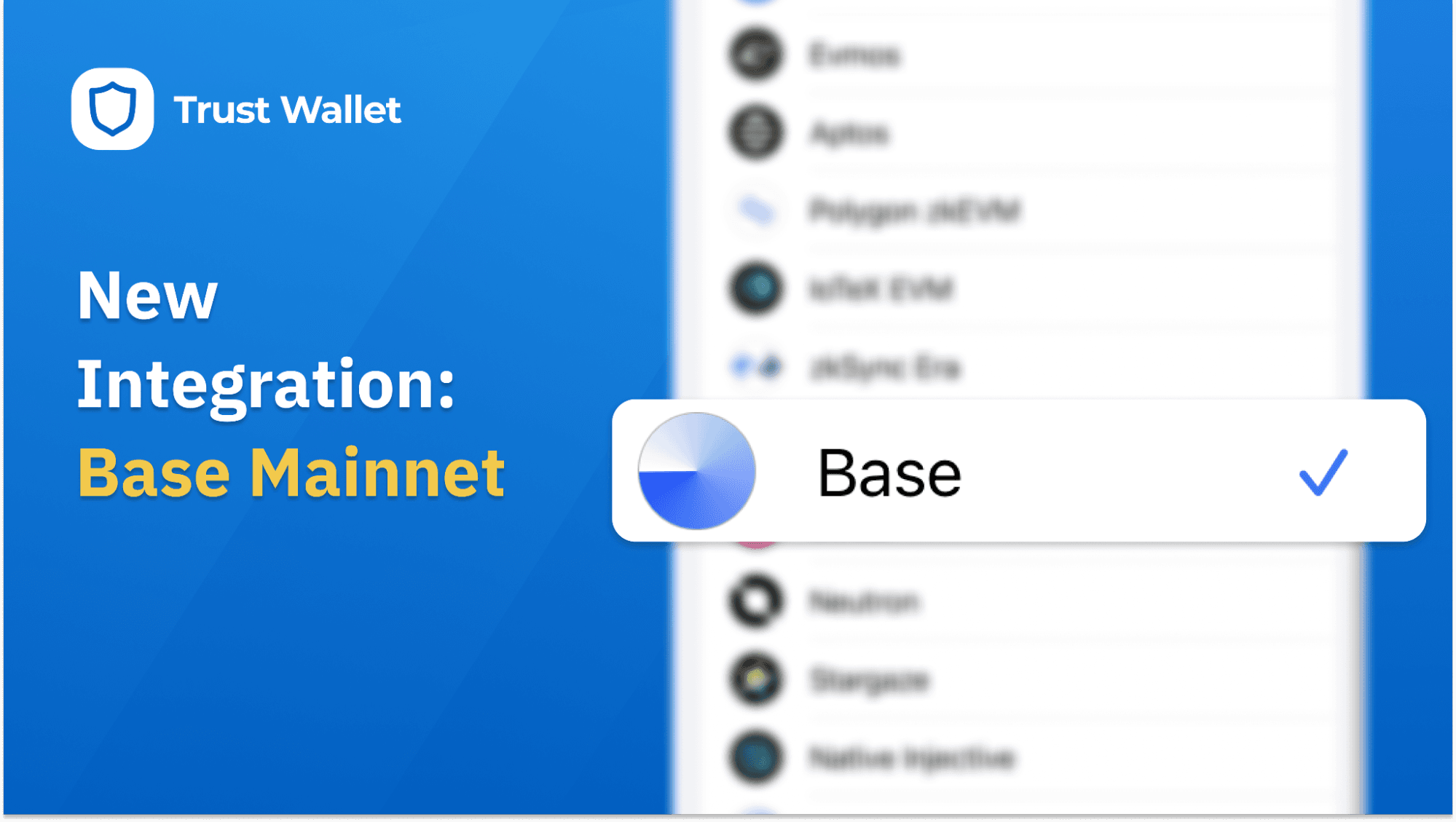 Trust Wallet Integrates Base – A Low-Cost, Open-Source Layer 2 Blockchain