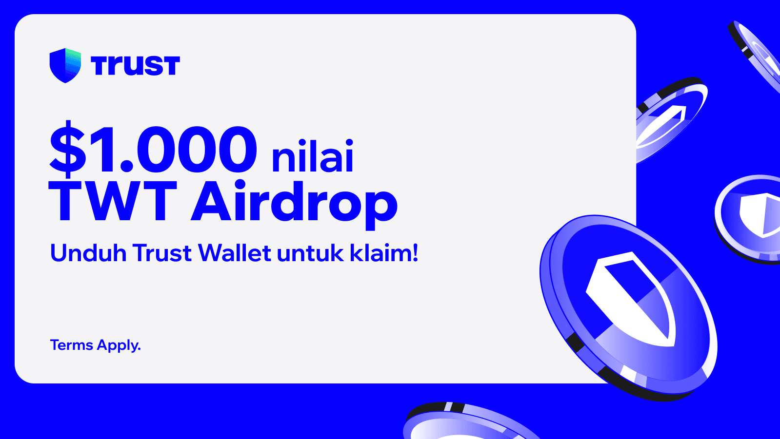 $TWT Airdrop: Bergabung dan menangkan hingga $100 senilai $TWT