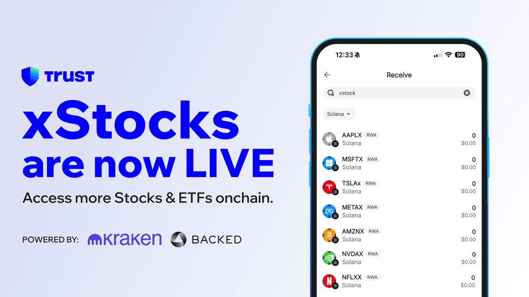 Access Tokenized Stocks with xStocks – Now Live on Solana in Trust Wallet