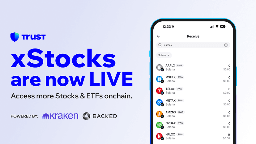 Access Tokenized Stocks with xStocks – Now Live on Solana in Trust Wallet
