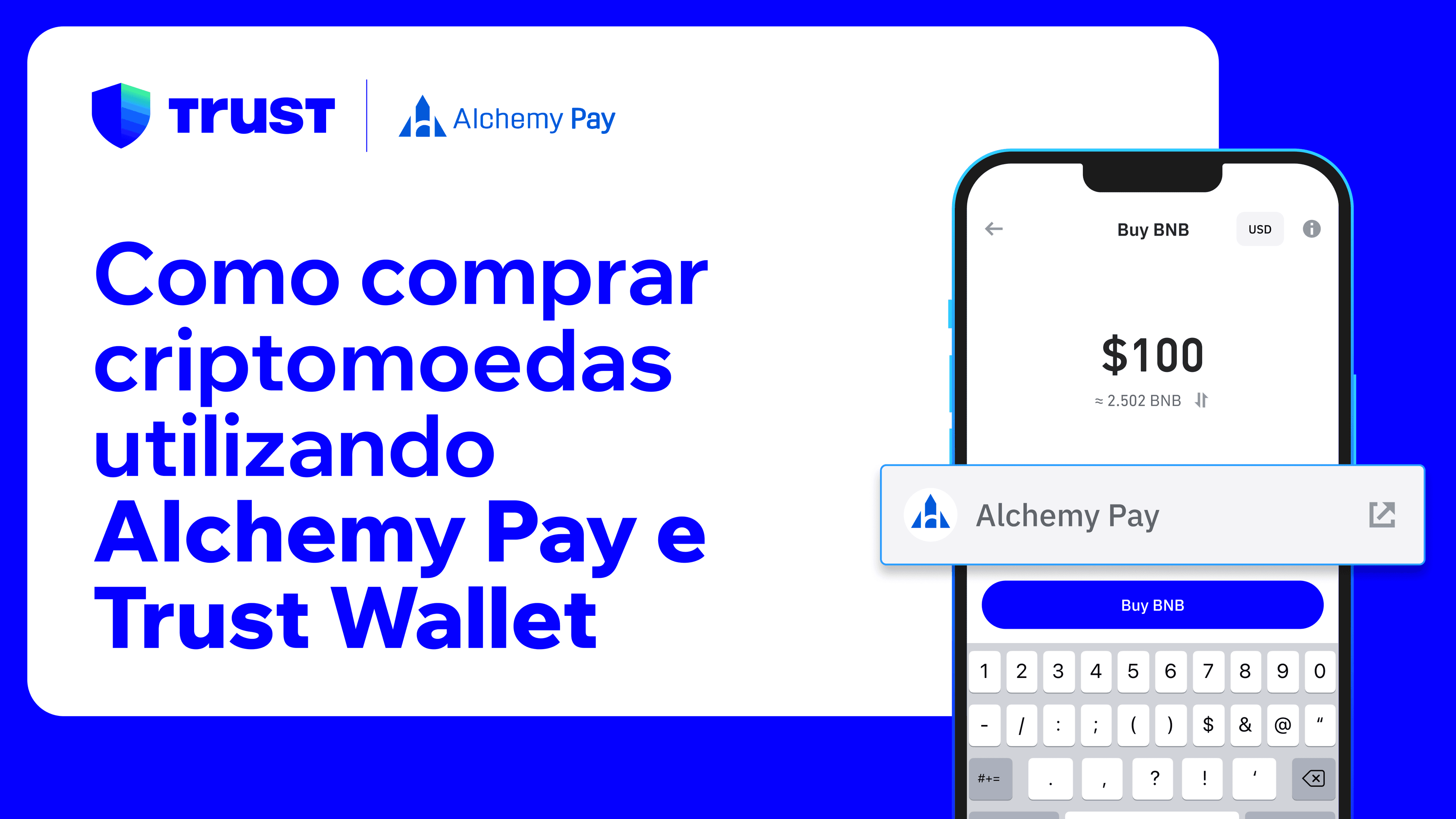 Como comprar criptomoedas utilizando Alchemy Pay e Trust Wallet