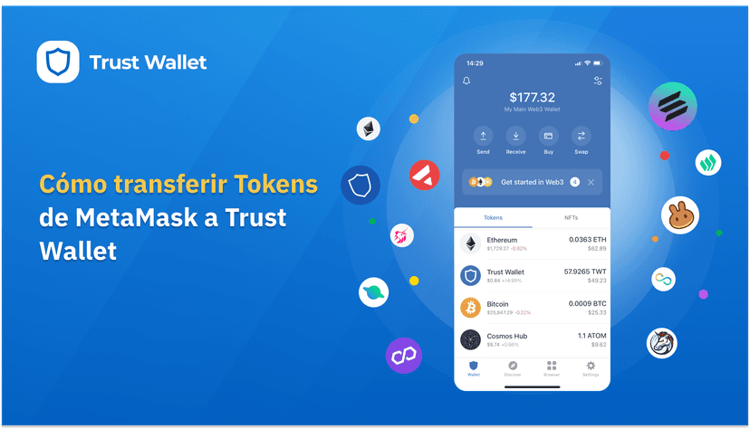 Cómo transferir tokens de MetaMask a Trust Wallet