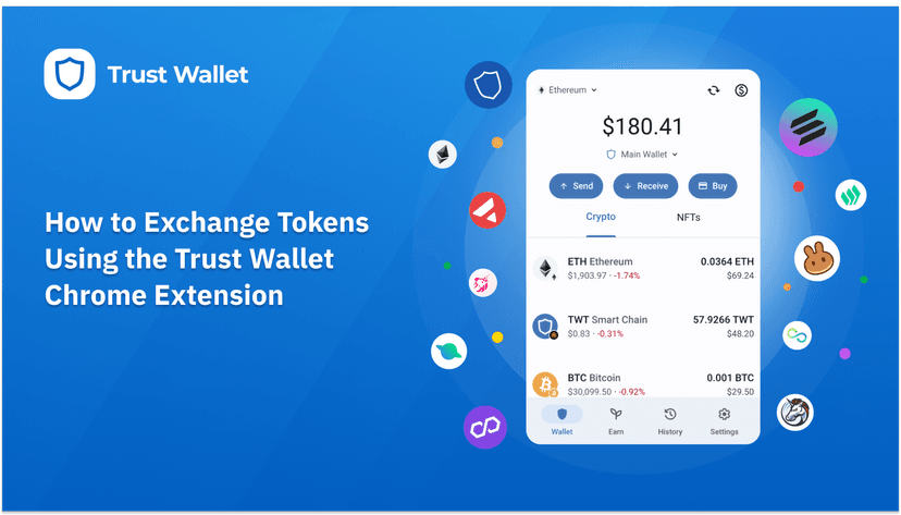 How to Exchange Tokens Using the Trust Wallet Chrome Extension