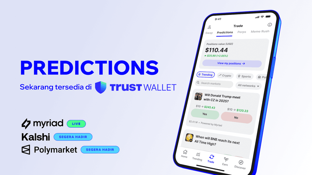Memperkenalkan Predictions di Trust Wallet: Dapatkan Penghasilan dari Hasil Dunia Nyata