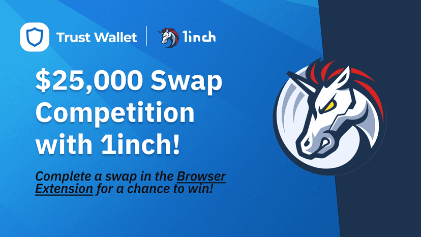 1inch x Trust Wallet: 25,000 USDC Swap Giveaway