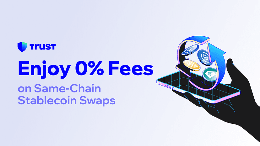 Swap selected stablecoins with 0% fees on Trust Wallet